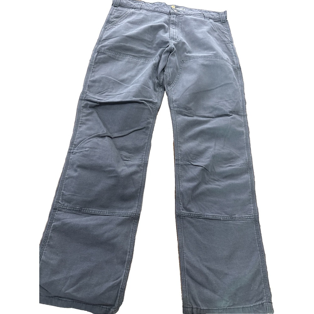 Carhartt Cargo Jeans Pants Mens 38x34 Gray Relaxed Fit Ripstop Work Utility